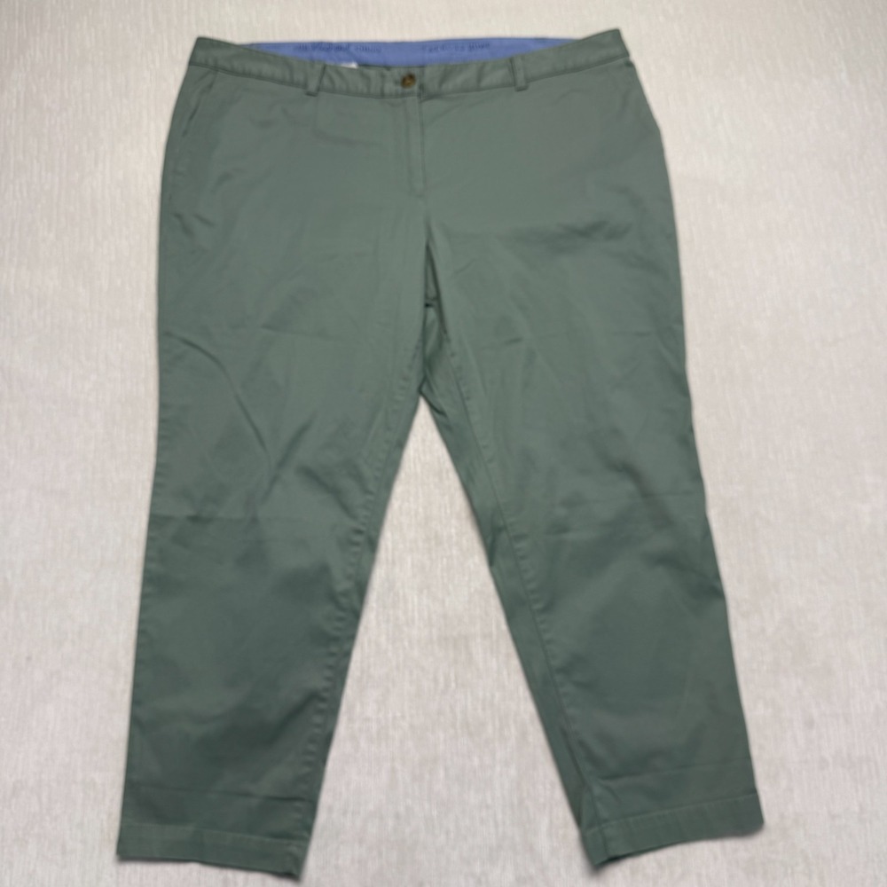 Talbots The Weekend Chino Pants Womens 20WP Green Super Soft Twill Straight Leg